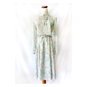 1970s Floral Melissa Lane Dress Large